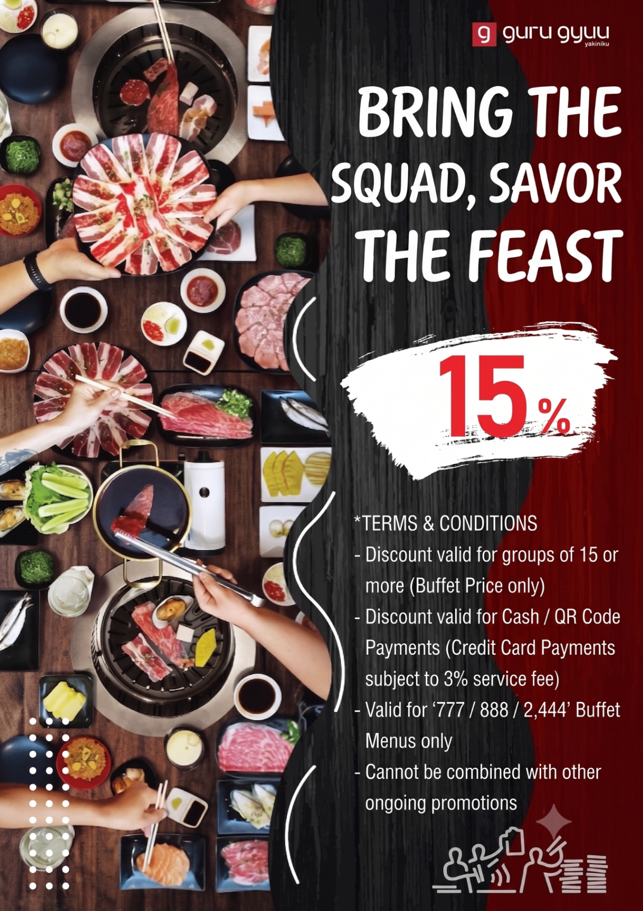 Group of 15+ · 15% Discount